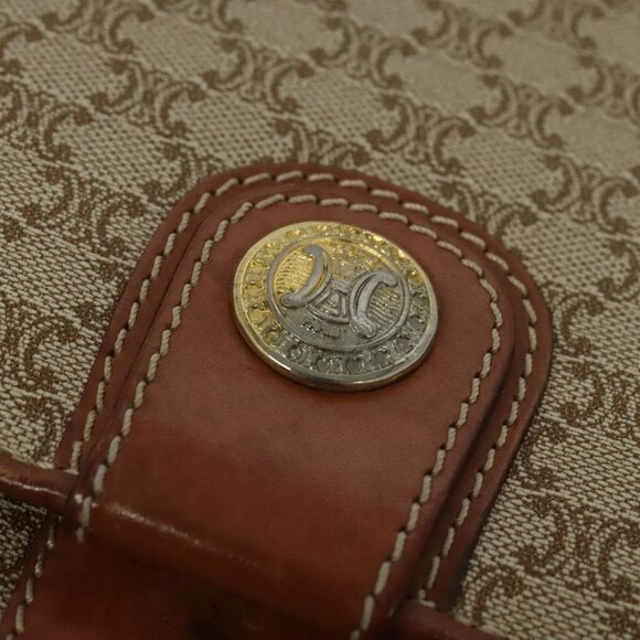 CELINE Macadam Canvas Shoulder Bag PVC Beige Gold Auth - Picture 6 of 16